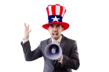 adam hoparlör ve Amerikan şapka