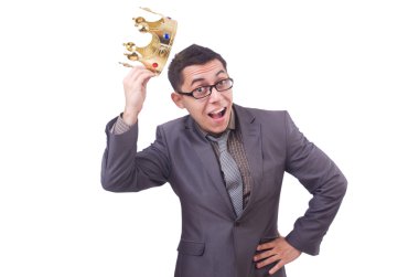 Kral işadamı beyazla izole edilmiş