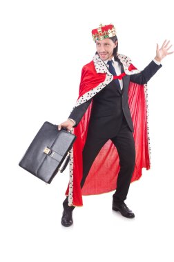 Kral işadamı beyazla izole edilmiş