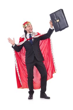 Kral işadamı beyazla izole edilmiş