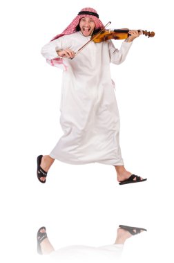 Arap adam violing beyaz üzerinde oynama