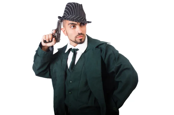 Young detective isolated on the white — Stock Photo, Image