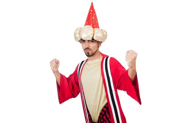 Wizard in costume isolated on the white — Stock Photo, Image