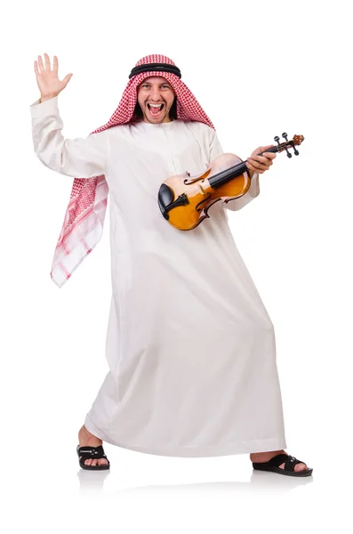 Emiraty człowiek violing biały — Zdjęcie stockowe