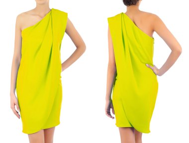 Beyaz kadın kıyafetleri ile moda konsepti