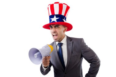 adam hoparlör ve Amerikan şapka