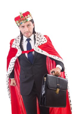 Kral işadamı beyazla izole edilmiş