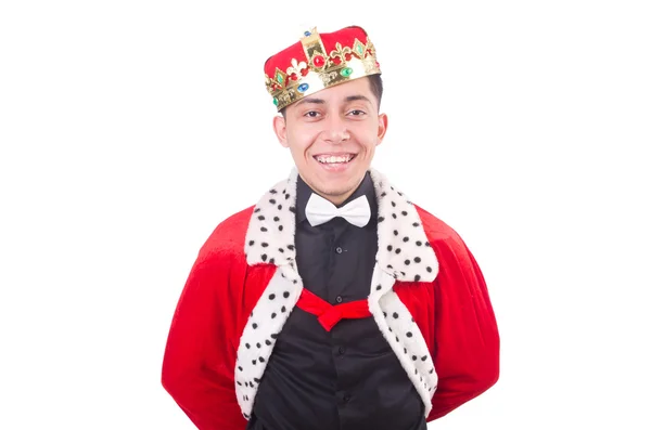 Homme d'affaires avec couronne isolé sur blanc — Photo