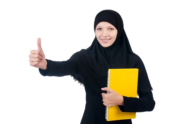 Young muslim female student with books — Stock Photo, Image