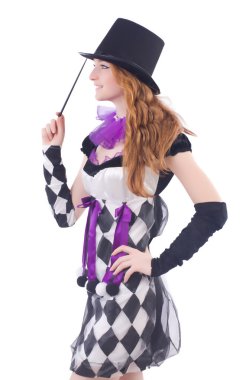 Sihirbaz kadın beyaz değnekle