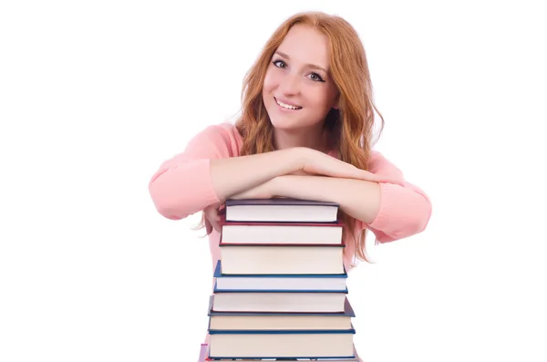 Joven estudiante aislado en el blanco — Foto de Stock