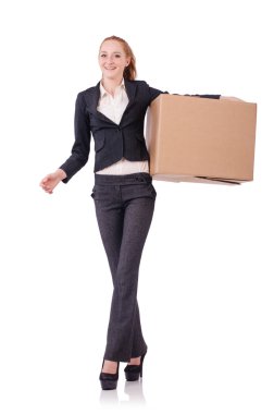 kadın iş kadını beyaz kutular