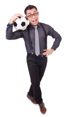 beyaz izole futbol komik adam