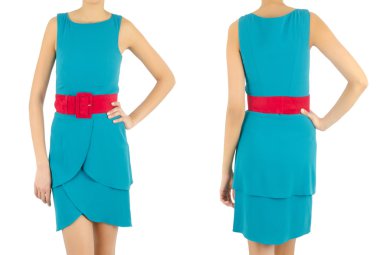 Beyaz kadın kıyafetleri ile moda konsepti