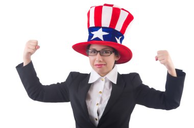 Amerikan sembollü kadın işadamı