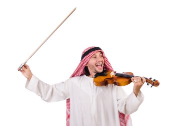 Arap adam violing beyaz üzerinde oynama