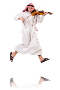 Arap adam violing beyaz üzerinde oynama