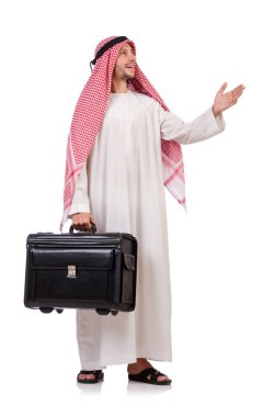 Beyaz valizli bir Arap.