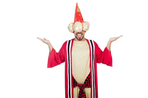 Wizard in costume isolated on the white — Stock Photo, Image