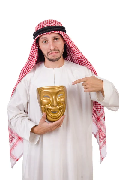 Arab in hypocrisy concept on white — Stock Photo, Image