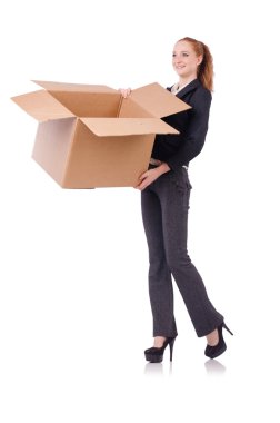 kadın iş kadını beyaz kutular