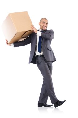 işadamı üzerinde beyaz izole kutusu