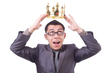 Kral işadamı beyazla izole edilmiş