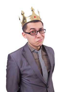 Kral işadamı beyazla izole edilmiş