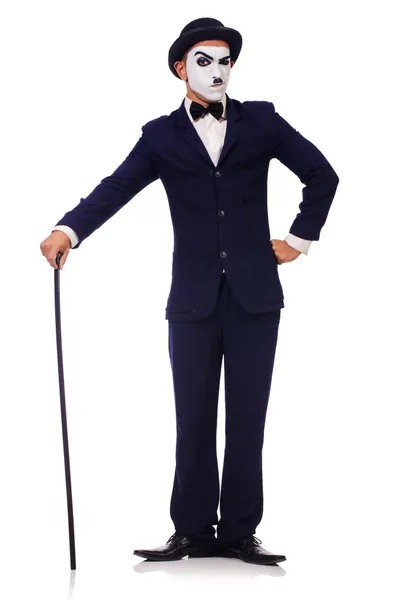 Personification of Charlie Chaplin on white — Stock Photo, Image