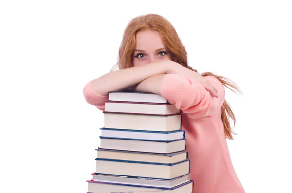 Jonge student geïsoleerd op de witte — Stockfoto