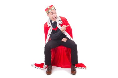 Taçlı bir iş adamı beyazlar içinde.