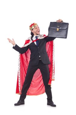 Kral işadamı beyazla izole edilmiş