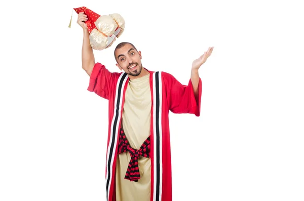 Wizard in costume isolated on the white — Stock Photo, Image