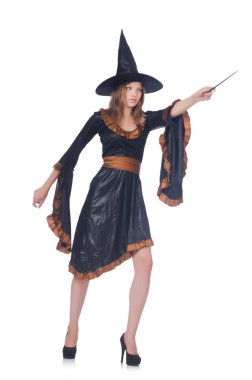 Beyaz arkaplanda izole cadı