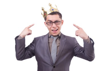 Kral işadamı beyazla izole edilmiş