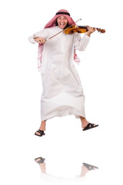 Arap adam violing beyaz üzerinde oynama