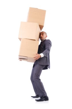 işadamı üzerinde beyaz izole kutusu
