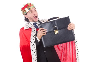 Kral işadamı beyazla izole edilmiş