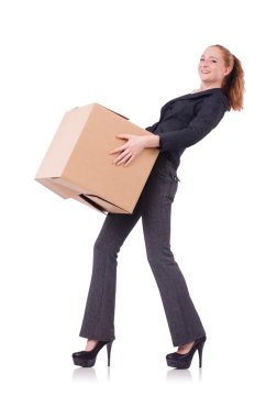 kadın iş kadını beyaz kutular