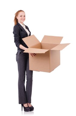 kadın iş kadını beyaz kutular