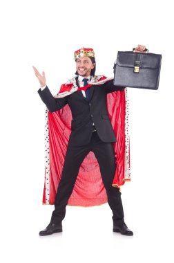 Kral işadamı beyazla izole edilmiş