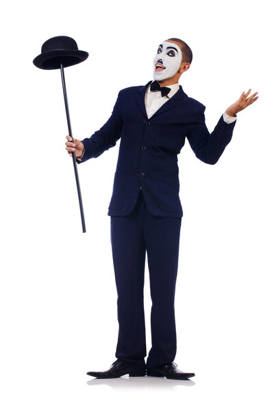 Персонификация Чарли Чаплина на белом
