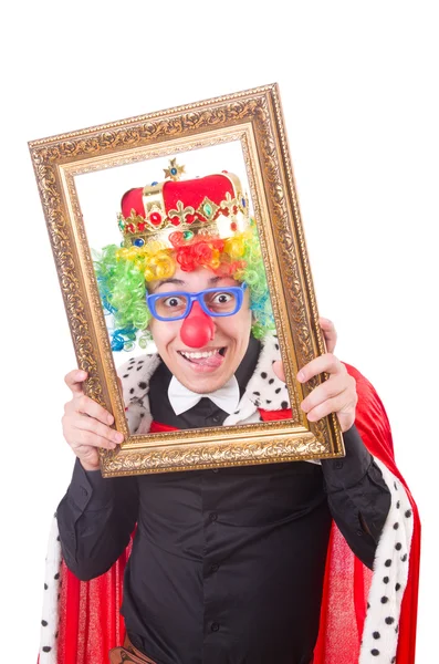 Businessman with crown isolated on white — Stock Photo, Image