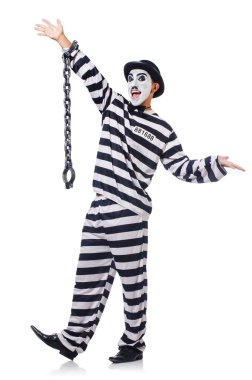 komik adam beyaz pranga ile sağlamlılık maskesi