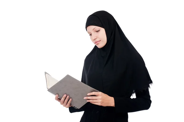 Jonge moslim studente met boeken — Stockfoto