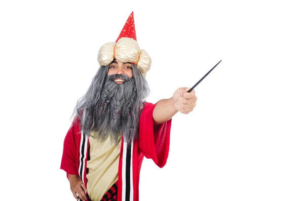 Wizard in costume isolated on the white — Stock Photo, Image