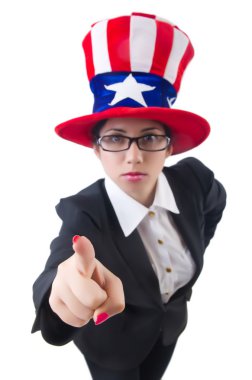 Amerikan sembollü kadın işadamı