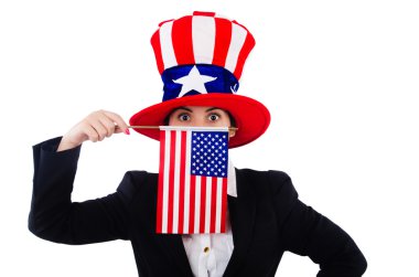 Amerikan sembollü kadın işadamı