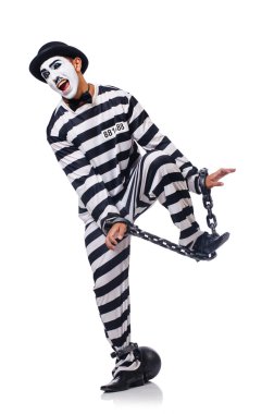 komik adam beyaz pranga ile sağlamlılık maskesi