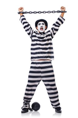 komik adam beyaz pranga ile sağlamlılık maskesi